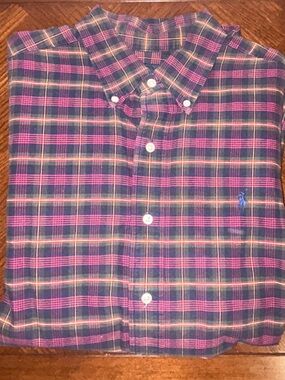 Ralph Lauren heavy cotton Plaid classic Button-Down Men's Shirt